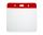 Einschubtasche transparent mit roter Lasche Querformat Kartenhalter
