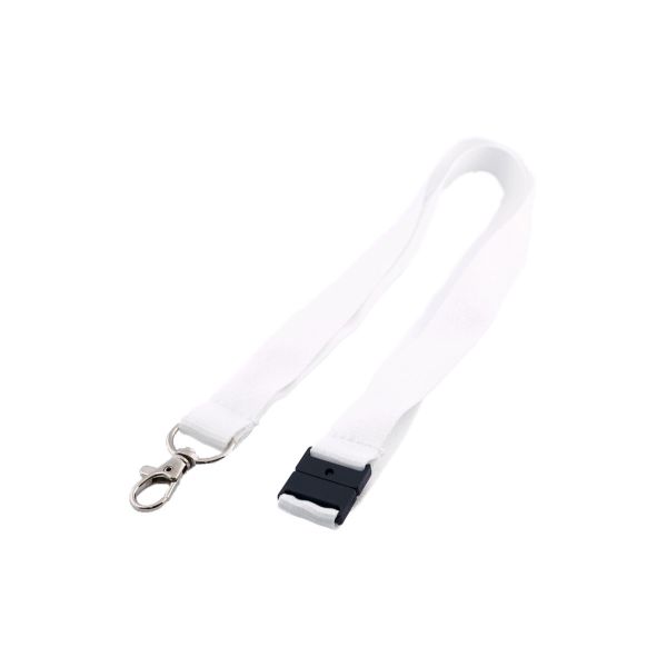 Lanyard 20mm mit Karabinerhaken, Advanced weiß / 100 Stk