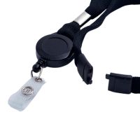 Lanyard 15mm mit Jojo und Textillasche schwarz