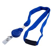 Lanyard 16mm mit Jojo und Textillasche blau