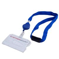 Lanyard 16mm mit Jojo und Textillasche blau