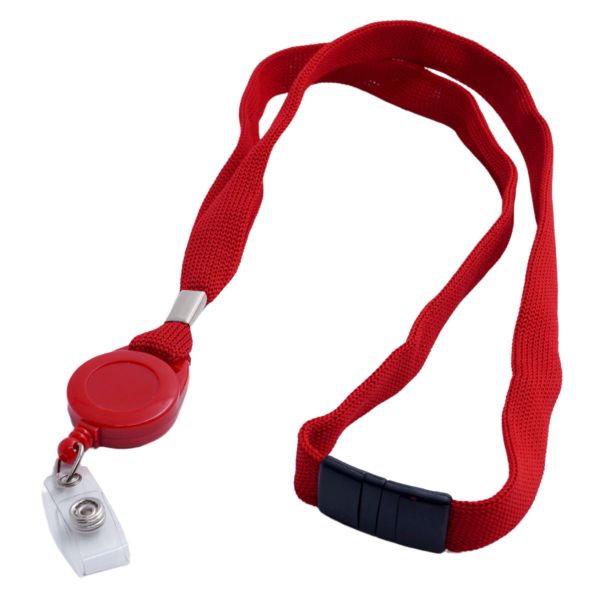 Lanyard 16mm mit Jojo und Textillasche rot