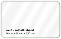 Plastikkarte 86x54mm 500µ weiß selbstklebend