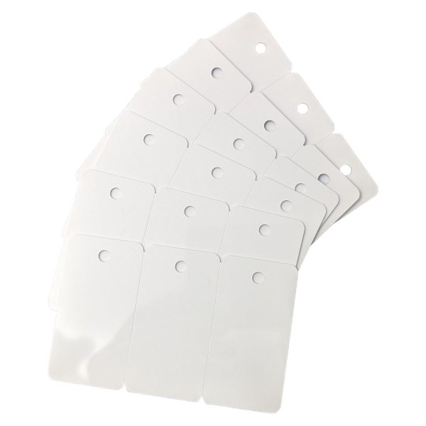 Plastikkarten 3er - Keytags, blanko weiß, Rundlochung 100 Stück