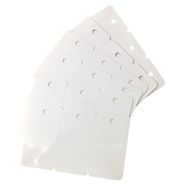 Plastikkarten 3er - Keytags, blanko weiß, Rundlochung - 500 Stück