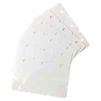 Plastikkarten 3er - Keytags, blanko weiß, Rundlochung
