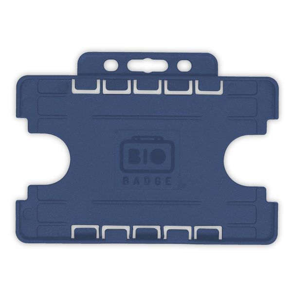 Kartenhalter BIOBADGE DUO, Querformat dunkelblau