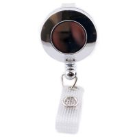 Mini Ausweisjojo - 32mm mit Clip und Lasche, Kartenjojo silber