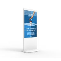 Freistehende digitale Stele im Tablet-Stil 55" weiß