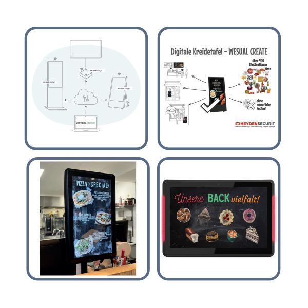 POS Thekendisplay Digital Signage Software Bundle 10" Digitale Kreidetafel