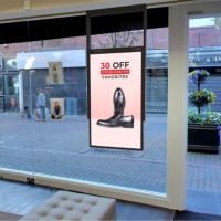 Doppelseitiges Fensterdisplay UHBD 49", Schwarz