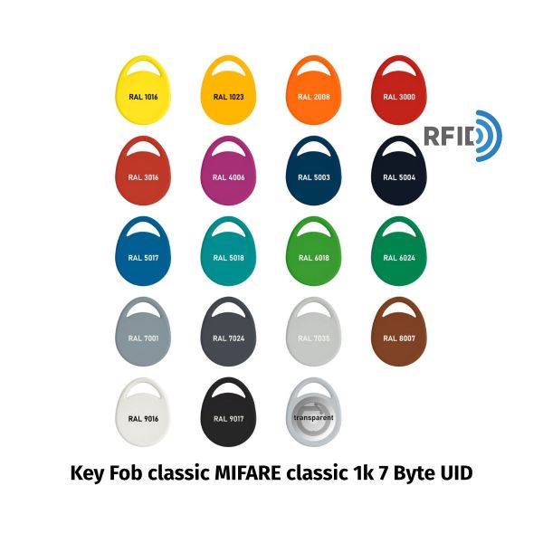 Key Fob classic MIFARE classic 1k 7 Byte UID