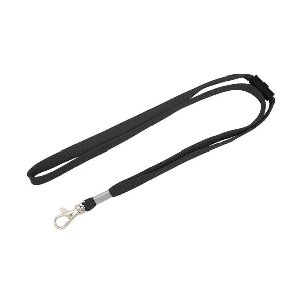 Lanyard 10mm mit Karabinerhaken und Sicherheitsverschluss schwarz