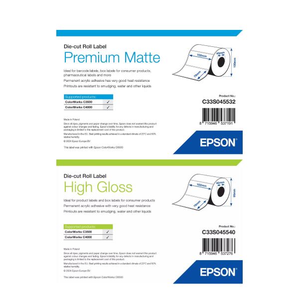 Etikettenrolle Epson , 102x76mm matt & glänzend