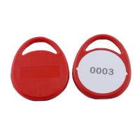 Keyfob MIFARE DESFire 4K EV1 / EM4450 rot / weiß, 99 Stück im Paket als Restbestand
