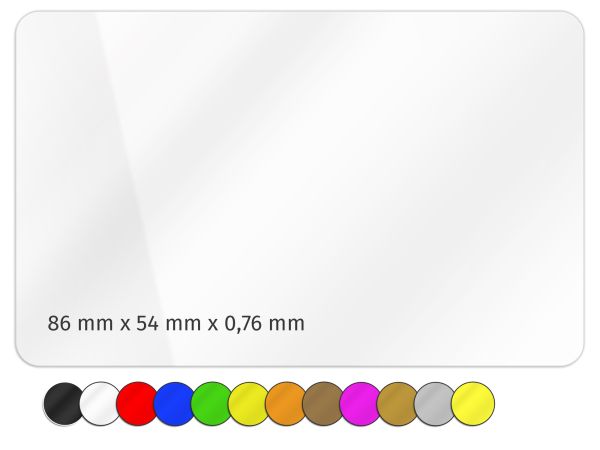 Plastikkarte 86x54mm 760µ hellblau