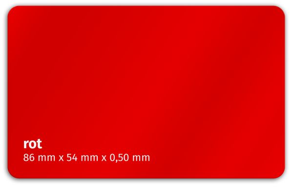 Plastikkarte 86x54mm 500µ rot