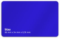 Plastikkarte 86x54mm 760&micro; blau