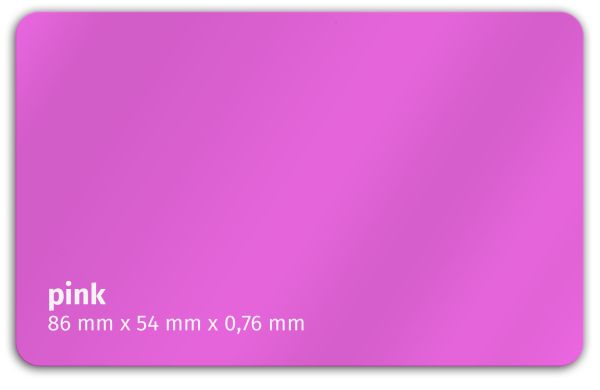 Plastikkarte 86x54mm 760µ pink