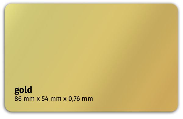 Plastikkarte 86x54mm 760µ gold metallic