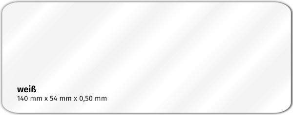 Plastikkarte 140x54mm 500µ weiß / blanko