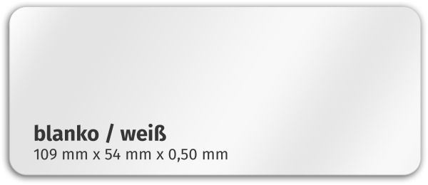 Plastikkarte 109x54mm 500µ weiß / blanko