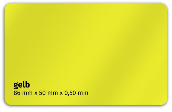 Plastikkarte 86x50mm 500µ gelb