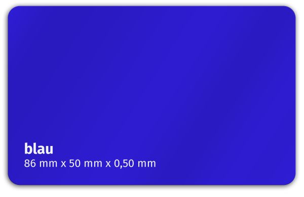 Plastikkarte 86x50mm 500µ blau