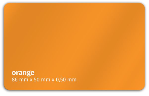 Plastikkarte 86x50mm 500µ orange