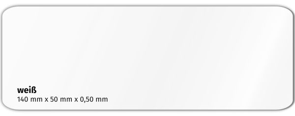 Plastikkarte 140x50mm 500µ weiß / blanko