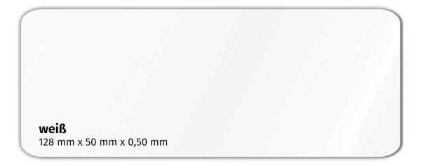 Plastikkarte 128x50mm 500µ weiß / blanko