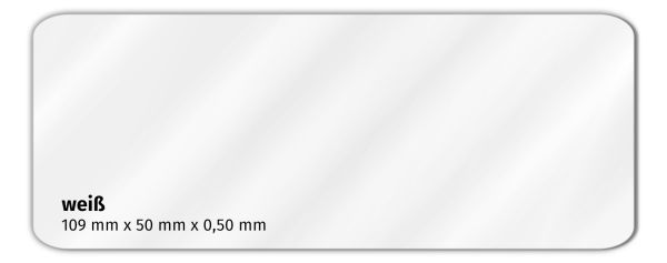Plastikkarte 109x50mm 500µ weiß / blanko