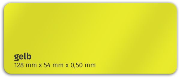 Plastikkarte 128x54mm 500µ gelb
