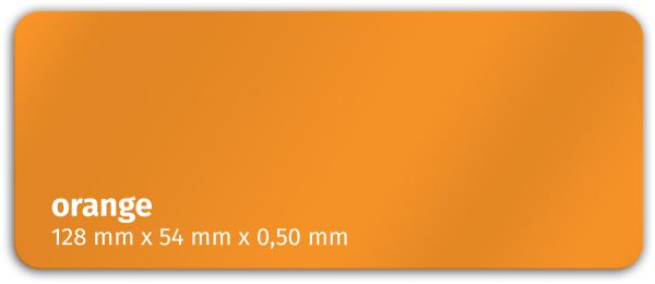 Plastikkarte 128x54mm 500µ orange