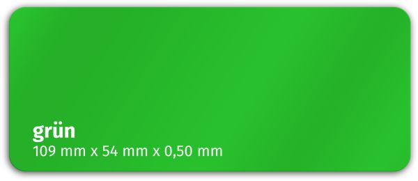 Plastikkarte 109x54mm 500µ grün