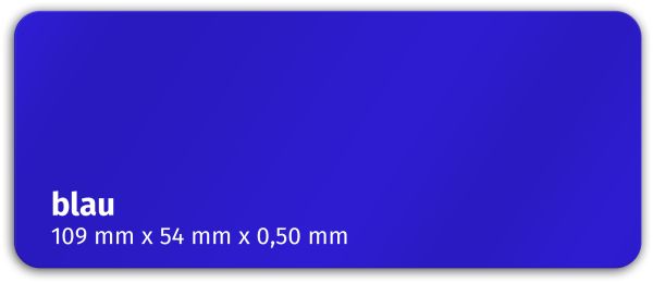 Plastikkarte 109x54mm 500µ blau