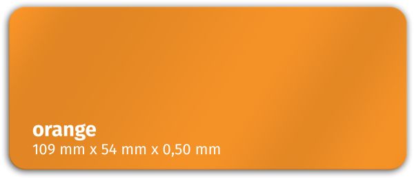 Plastikkarte 109x54mm 500µ orange