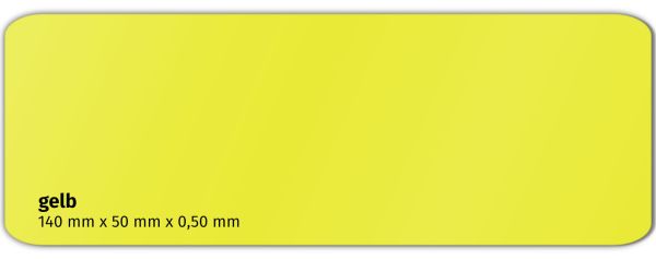 Plastikkarte 140x50mm 500µ gelb