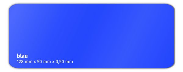 Plastikkarte 128x50mm 500µ blau