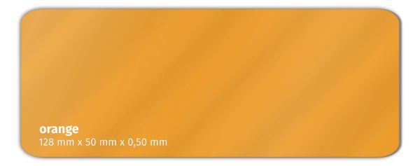 Plastikkarte 128x50mm 500µ orange
