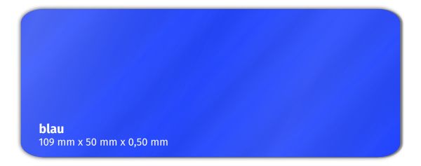 Plastikkarte 109x50mm 500µ blau