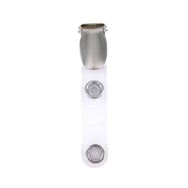 Hosenträgerclip, transparenter Vinylstrap & Metalldruckknopf