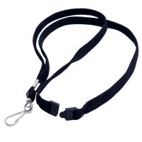 Lanyard 10mm schwarz mit Metalldrehhaken und Sicherheitsverschluss