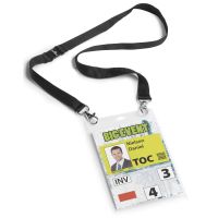 Durable Namensschild Tasche A6 mit Textilband 20 DUO, 10 Stk.