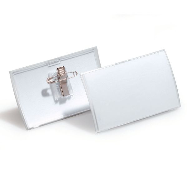 Durable Namensschild Click Fold 54x90mm mit Kombiklemme, 25 Stk.