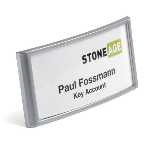 Durable Namensschild Classic 30x65mm mit Kombiklemme, 10 Stk.